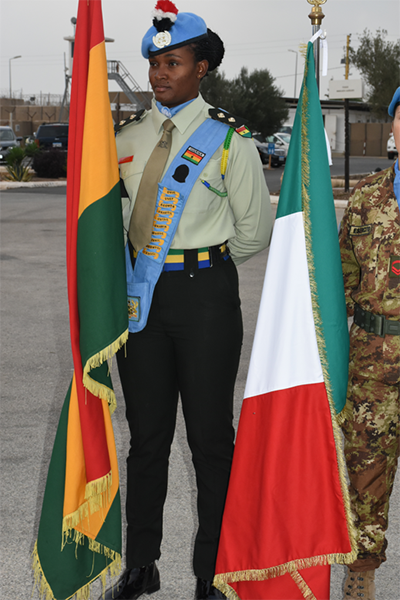 Lieutenant Tracy Telfer recently had the honour of being the first woman to carry the flag of Ghana at a special ceremony.
