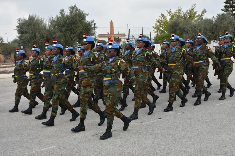Women peacekeepers from Ghana take part in ceremonial activities and medal parades alongside their male colleagues.