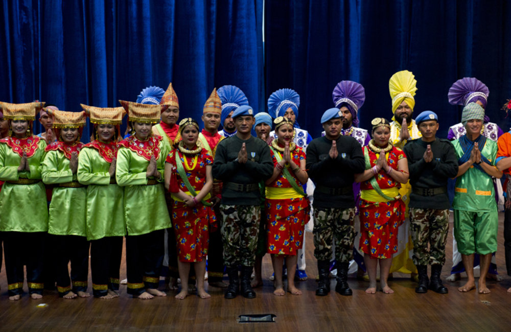 UNIFIL peacekeepers after their performance at the International Women’s Day celebration held at Tyr’s Cultural centre
