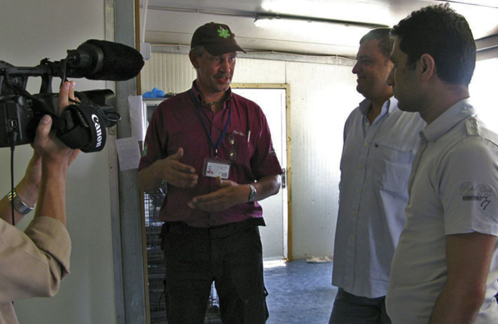 Founder and manager of Animedics Ben van Hoogen with Dr. Mohammad Soukarie of the Office of Veterinary Services of the Ministry of Agriculture in Lebanon