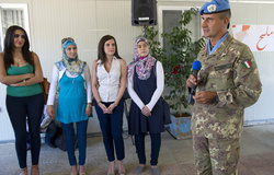 UNIFIL Head of Mission & Force Commander Major-General Paolo Serra addresses the public at the launch of UNIFIL's new TV Series -Bread & Salt-
