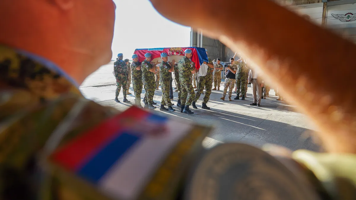tribute to fallen Serbian peacekeeper