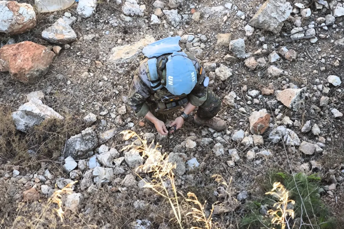 Peacekeepers help make routes safer by neutralizing explosive hazards