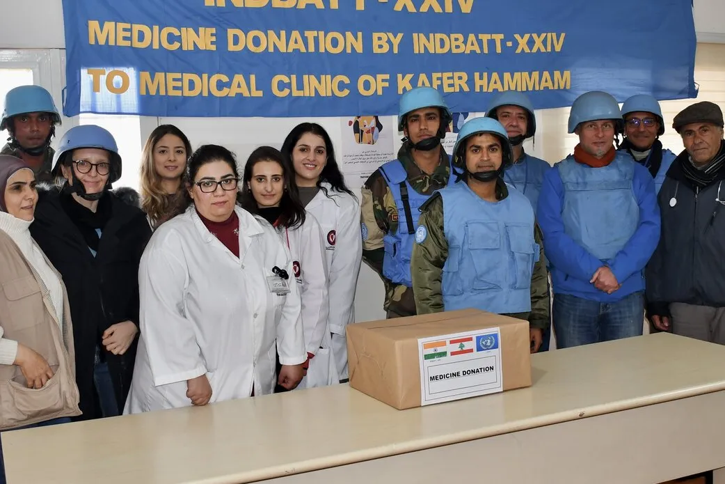 Kfar Hammam clinic receives medical supplies from Indian peacekeepers