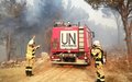 UNIFIL firefighters assist in putting out raging fire