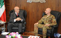 رئيس بعثة اليونيفيل يلتقي وزير الدفاع اللبناني وقائد القوات المسلحة اللبنانية