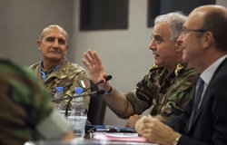 LAF Commander Gen. Khawagi addressing a meeting convened by UNSCOL and UNIFIL to discuss assistance for LAF's Capabilities Development Plan. UN House in Beirut.