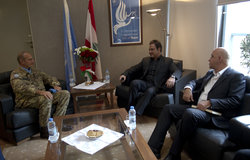 UNIFIL Head of Mission and Force Commander, Major-General Paolo Serra receives Mr. Assi El Hellani at UNIFIL’s headquarters in Naqoura, South Lebanon.