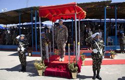 Major-General Luciano Portolano, UNIFIL Force Commander and Head of Mission attends medal parade at Nepbatt Headquarters in Meiss El-Jabel, south Lebanon.