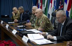 From right to left: UNIFIL Director of Mission Support Mr.Wolfgang Weiszegger, UNIFIL Head of Mission and Force Commander Major-General Luciano Portolano, LAF South Litany Sector Commander Brigadier-General Charbel Abou Khalil and LAF Intelligence Chief (Southern region) Brigadier-General Khodor Hammoud.